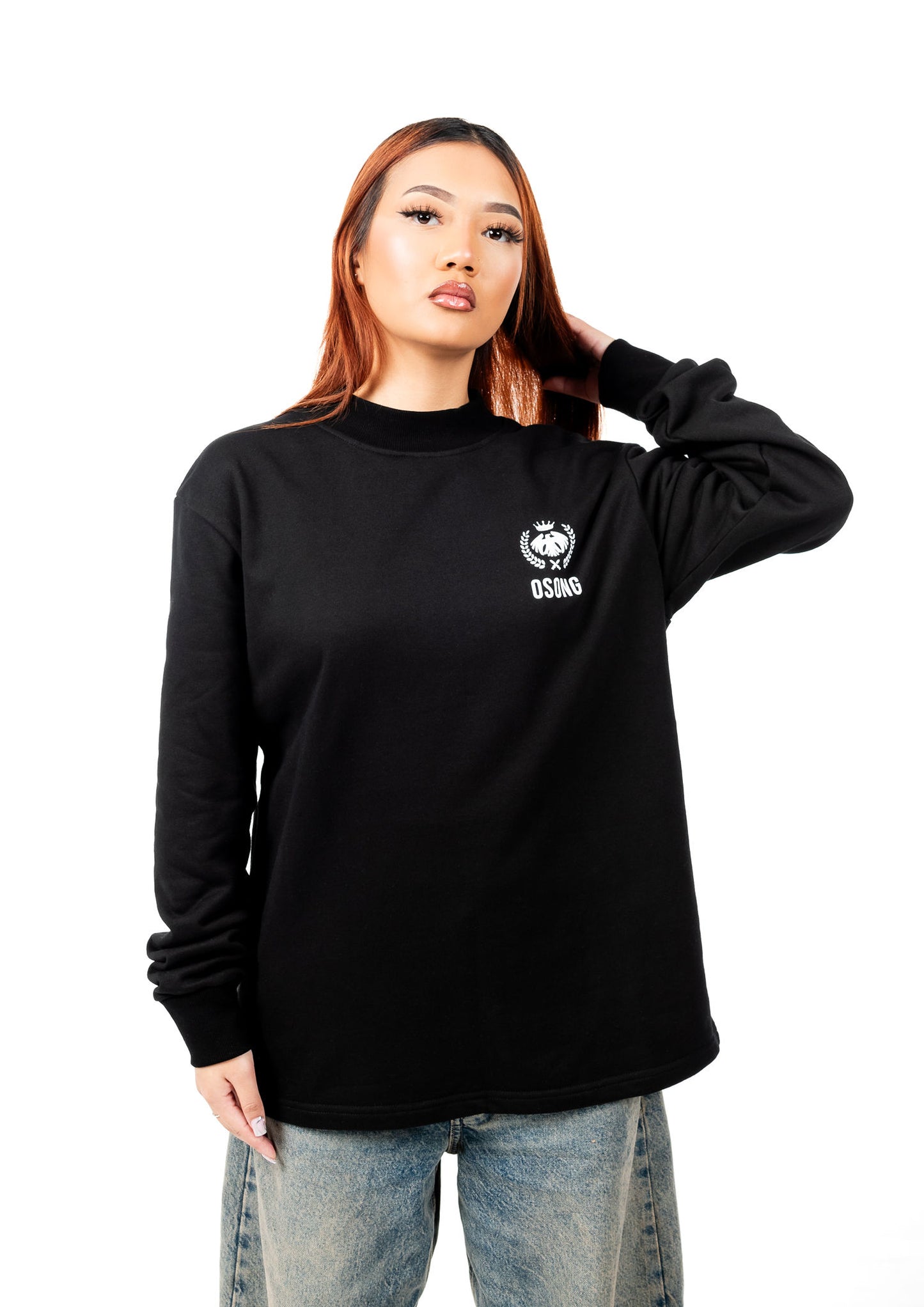 Bamenda half moon unisex sweatshirt in black