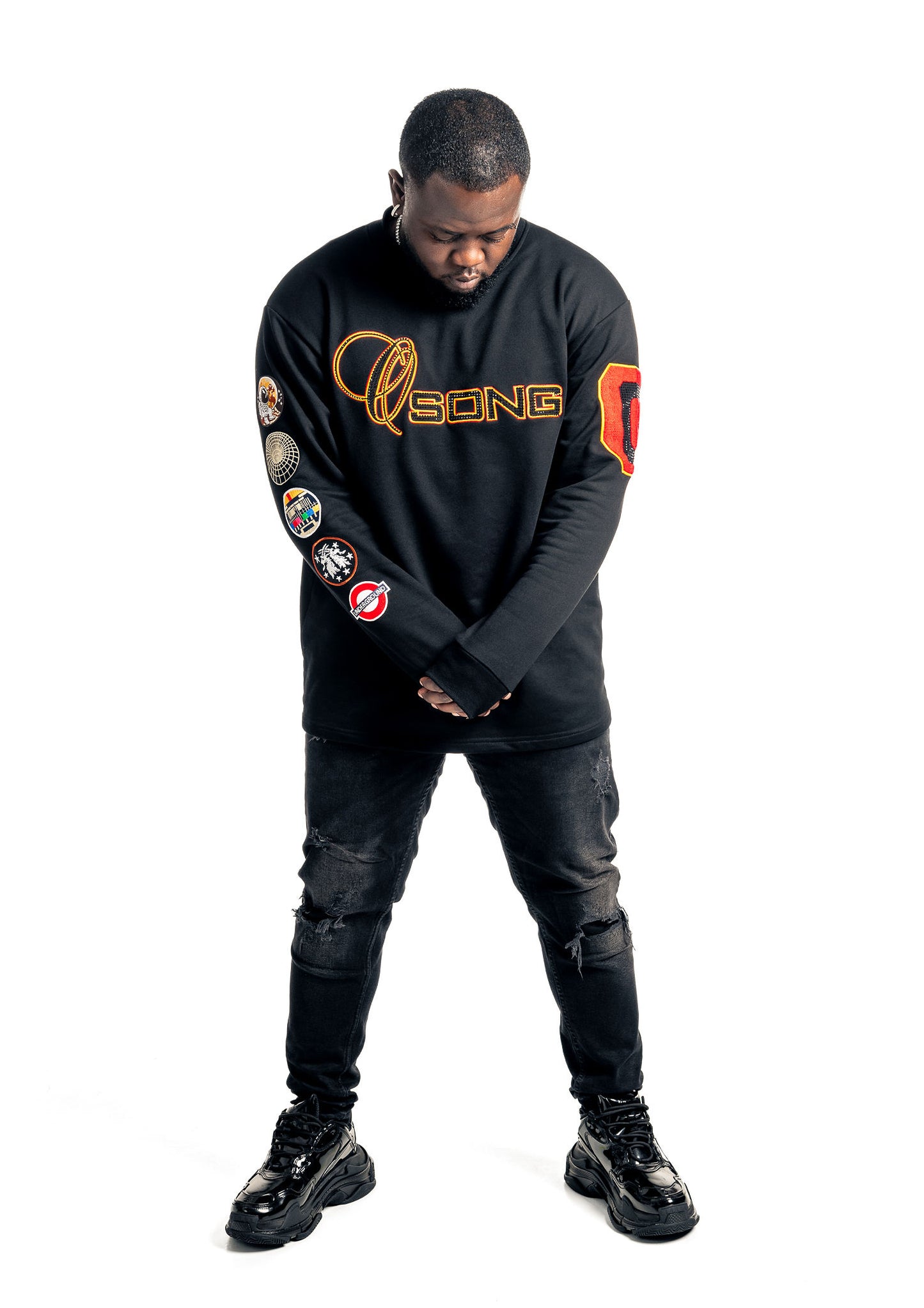 Embroidered Osong logo unisex sweatshirt in black